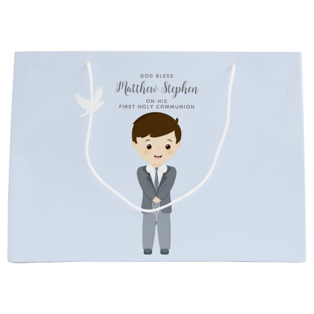 Bolsa De Regalo Grande Communion Dove Boy (Anverso)