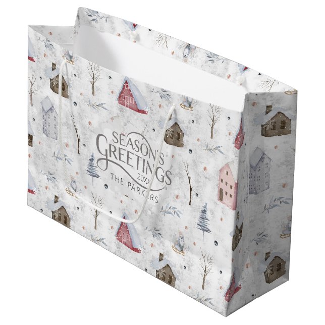 Bolsa De Regalo Grande Cómodo Navidades domésticos Pink ID985 (Angulo Anverso)