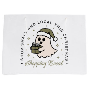 Bolsa De Regalo Grande Compra pequeño y local esta Navidad verde