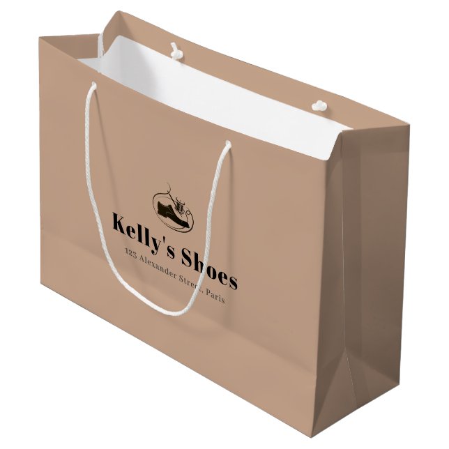 Bolsa De Regalo Grande Compras de elegantes logotipos para Personalizados (Angulo Anverso)