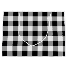 Bolsa De Regalo Grande Comprobación de búfalo en blanco y negro