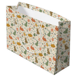 Bolsa de regalo grande con conejitos de primavera 