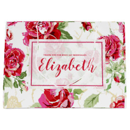 Bolsa de regalo grande con estampado clásico de ro