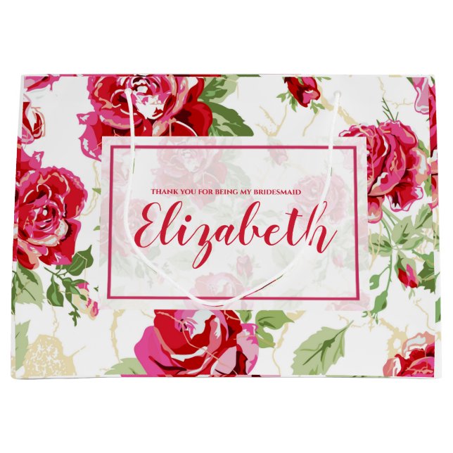 Bolsa de regalo grande con estampado clásico de ro (Anverso)