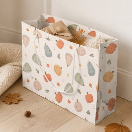 Bolsa de regalo grande con patrón de calabaza lind