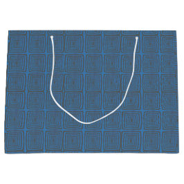 Bolsa De Regalo Grande Concentric Wavy Squares on a mottled blue paintbox