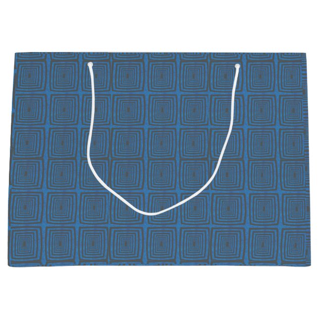 Bolsa De Regalo Grande Concentric Wavy Squares on a mottled blue paintbox (Anverso)