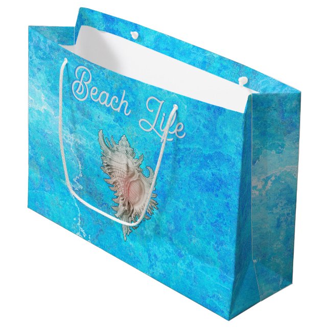 Bolsa De Regalo Grande Conch Shell "Beach Life" (Angulo Anverso)