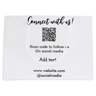 Bolsa De Regalo Grande Conéctese con nosotros escanee código QR agregue s