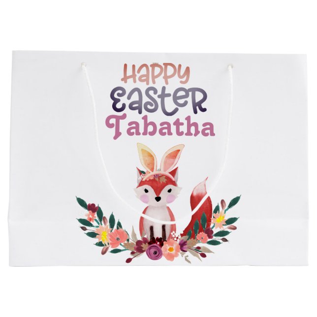 Bolsa De Regalo Grande Conejito de Pascua Foxy Adorable (Reverso)