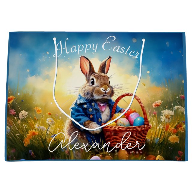Bolsa De Regalo Grande Conejo de Pascua  (Anverso)