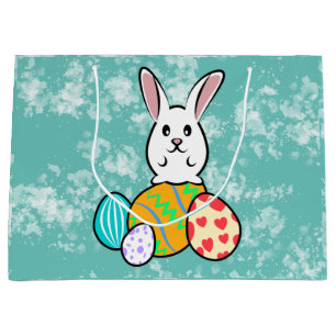 Bolsa De Regalo Grande Conejo de Pascua en huevos de Pascua