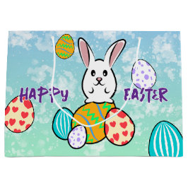 Bolsa De Regalo Grande Conejo de Pascua en huevos de Pascua
