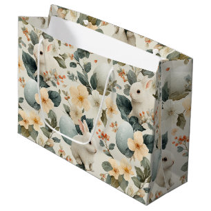 Bolsa De Regalo Grande Conejo de Pascua Floral Vintage (6)