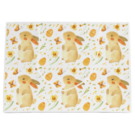 Bolsa De Regalo Grande Conejo de Pascua y Mariposas