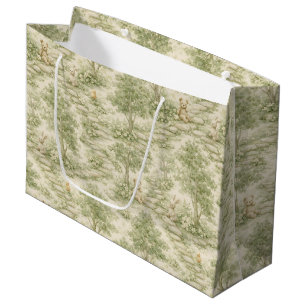 Bolsa De Regalo Grande Conejo Oso Picnic Floral Jardín Neutral (1)