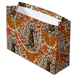 Bolsa De Regalo Grande Conejo otoñal en blanco roto