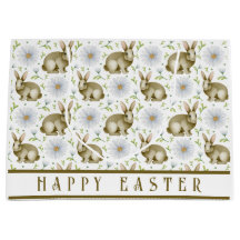 Conejo Vintage Floral Feliz Pascua