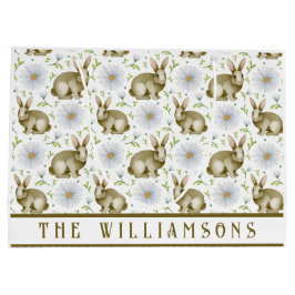 Bolsa De Regalo Grande Conejo Vintage Floral Feliz Pascua