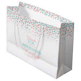 Bolsa De Regalo Grande Confetti puntos verde azulados naranja de coral bo
