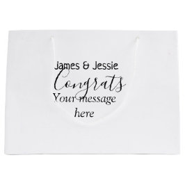 Bolsa De Regalo Grande Congrats add name message wedding newly wed couple