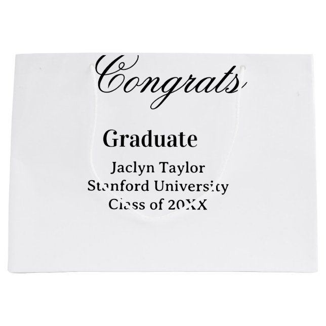 Bolsa De Regalo Grande Congrats graduation name university name class of  (Anverso)