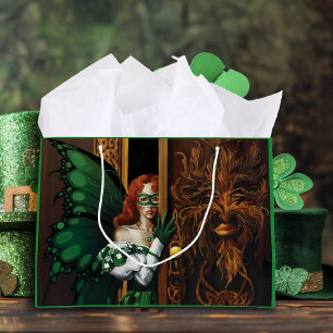 Bolsa De Regalo Grande Contraseña Secreta de Hada Celta Verde Mística Irl
