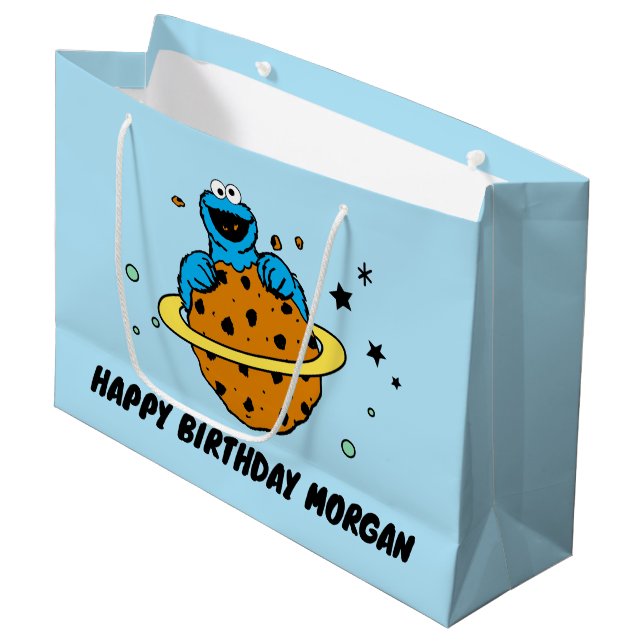 Bolsa De Regalo Grande Cookie Monster | Cumpleaños feliz (Angulo Anverso)