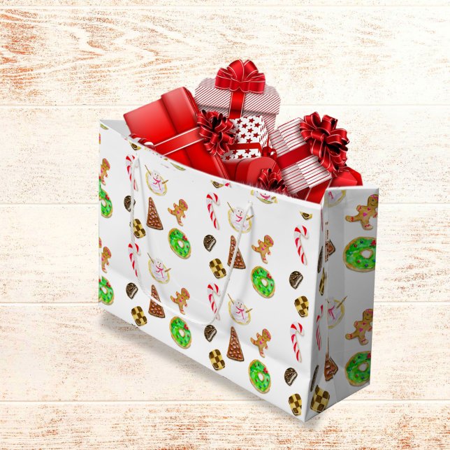 Bolsa De Regalo Grande Cookies de Navidades de acuarela (Subido por el creador)