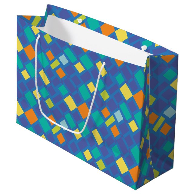 Bolsa De Regalo Grande Cool Tone checkerboard para niños   (Angulo Anverso)