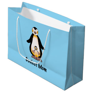 Bolsa De Regalo Grande Coolest Mom Penguin Family Design