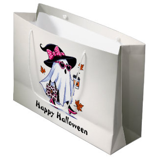 Bolsa De Regalo Grande Copa de Fantasmas de Halloween Cute Elegante