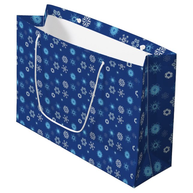 Bolsa De Regalo Grande Copo de nieve de Navidad (Angulo Anverso)