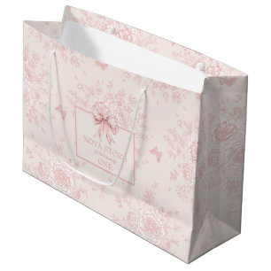 Bolsa De Regalo Grande Coqueta rosa de tela corta personalizada Cumpleaño