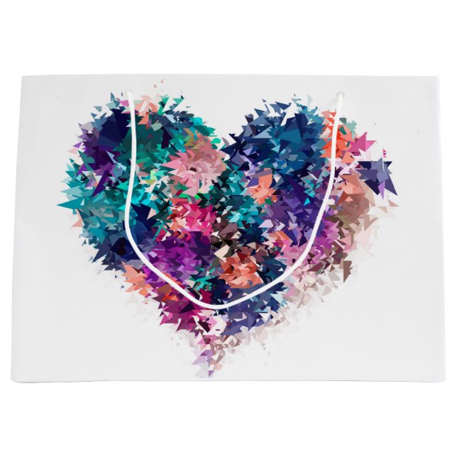 Bolsa De Regalo Grande Corazón abstracto (Anverso)