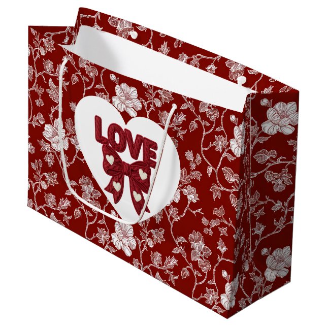 Bolsa De Regalo Grande Corazón Amoroso  (Angulo Anverso)