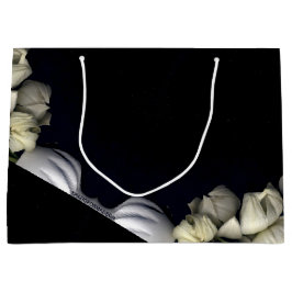 Bolsa De Regalo Grande "Corazón blanco en negro de luna"