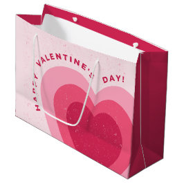 Bolsa De Regalo Grande Corazón de amor rosa moderno feliz Día de San Vale