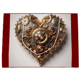 Bolsa De Regalo Grande Corazón de Engranaje de Relojería Elegante Steampu