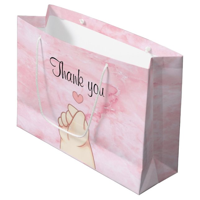 Bolsa De Regalo Grande corazón de koré rosado bebé (Angulo Anverso)