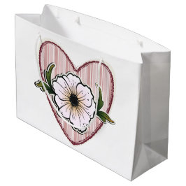 Bolsa De Regalo Grande Corazón de Peonía