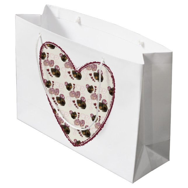 Bolsa De Regalo Grande Corazón de trufa (Angulo reverso)