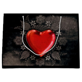 Bolsa De Regalo Grande Corazón romántico floral Valentine Love