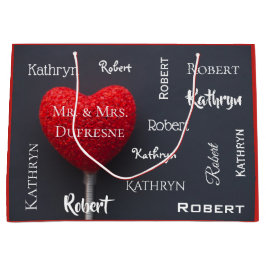 Bolsa De Regalo Grande Corazón romántico personalizado