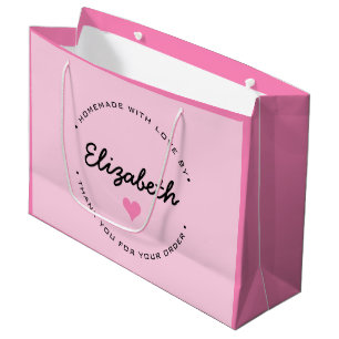 Bolsa De Regalo Grande Corazón rosa casero con amor Gracias