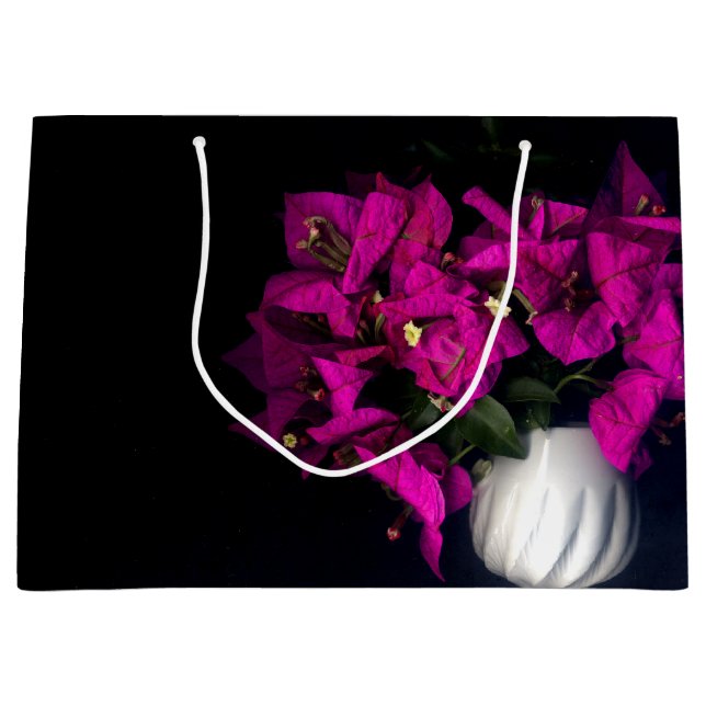 Bolsa De Regalo Grande "Corazón rosa en negro" (Anverso)
