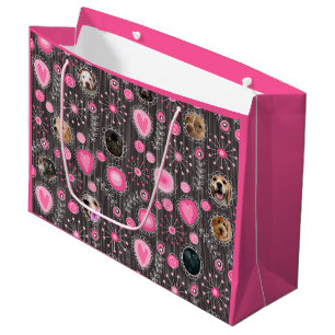 Bolsa De Regalo Grande Corazón rosa y Collage de fotos de mamá perro de f