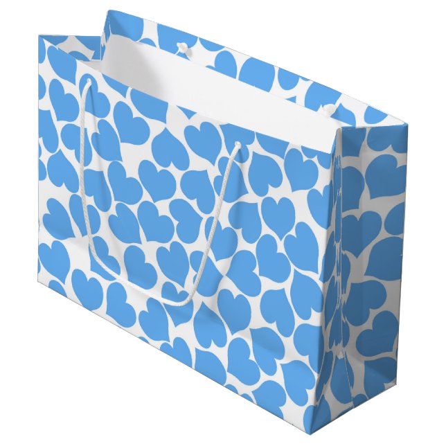 Bolsa De Regalo Grande Corazones Azules (Angulo Anverso)