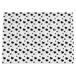 Bolsa De Regalo Grande Corazones brillantes negros lindo patrón romántico