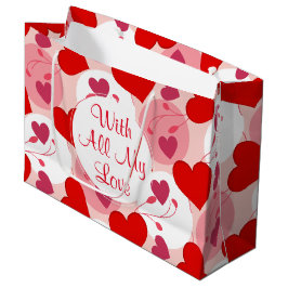 Bolsa De Regalo Grande Corazones El día de San Valentín en rojo y rosa